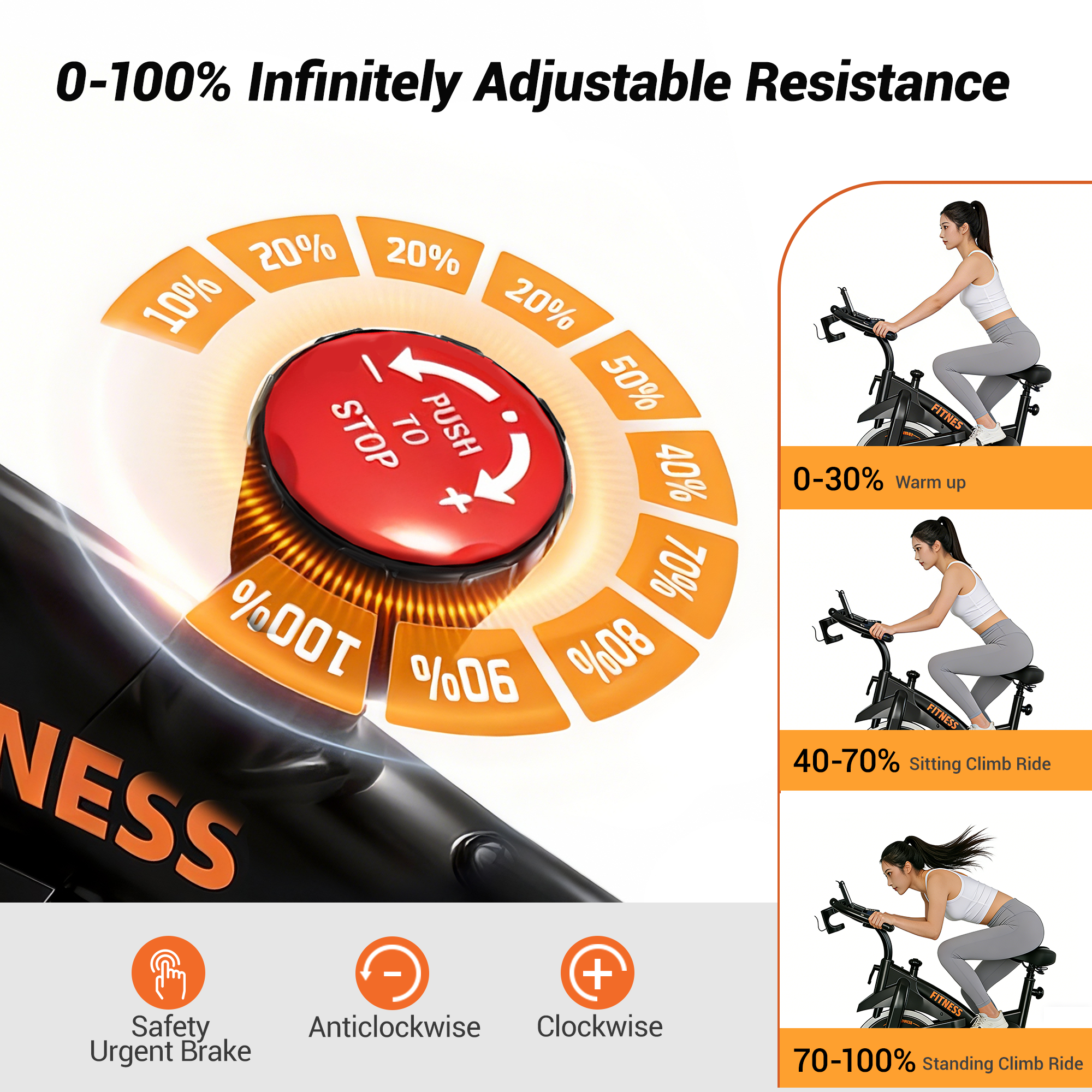 Umay CBE10 Carbon Steel Exercise Bike with 100 Levels Resistance & App