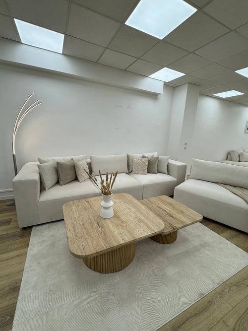Canapé Azra Modulable Velours Blanc