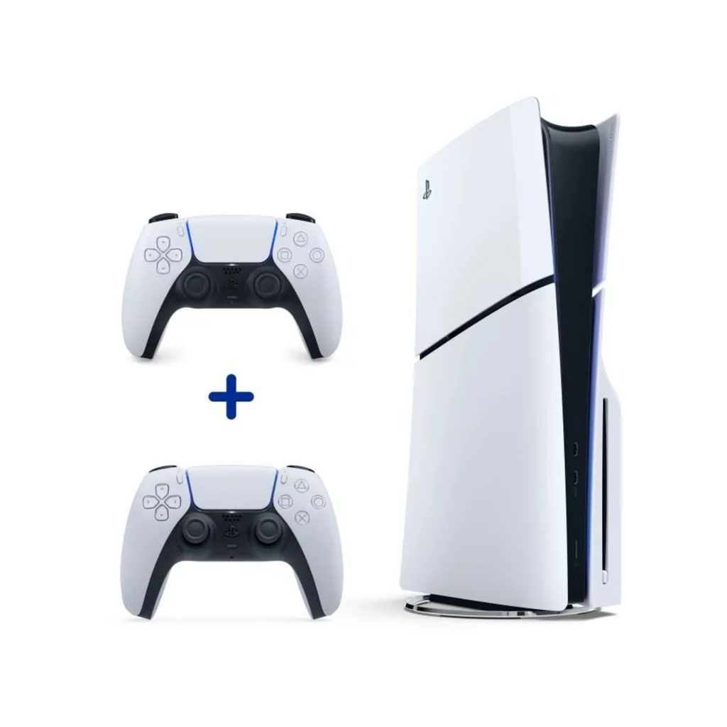 PS5 Standard Bundle: PS5 Console (Slim Model) + 2nd PS5 DualSense Wireless Controller in White