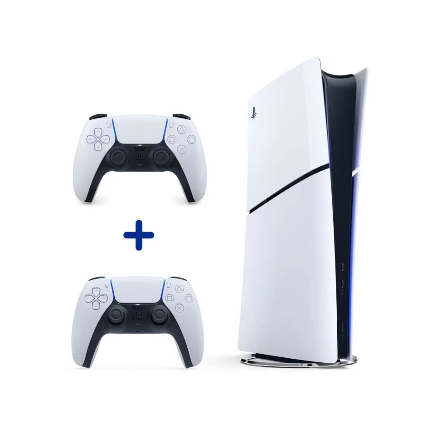 PS5 Digital Bundle: PS5 Digital Console (Slim Model) + 2nd White DualSense Wireless Controller