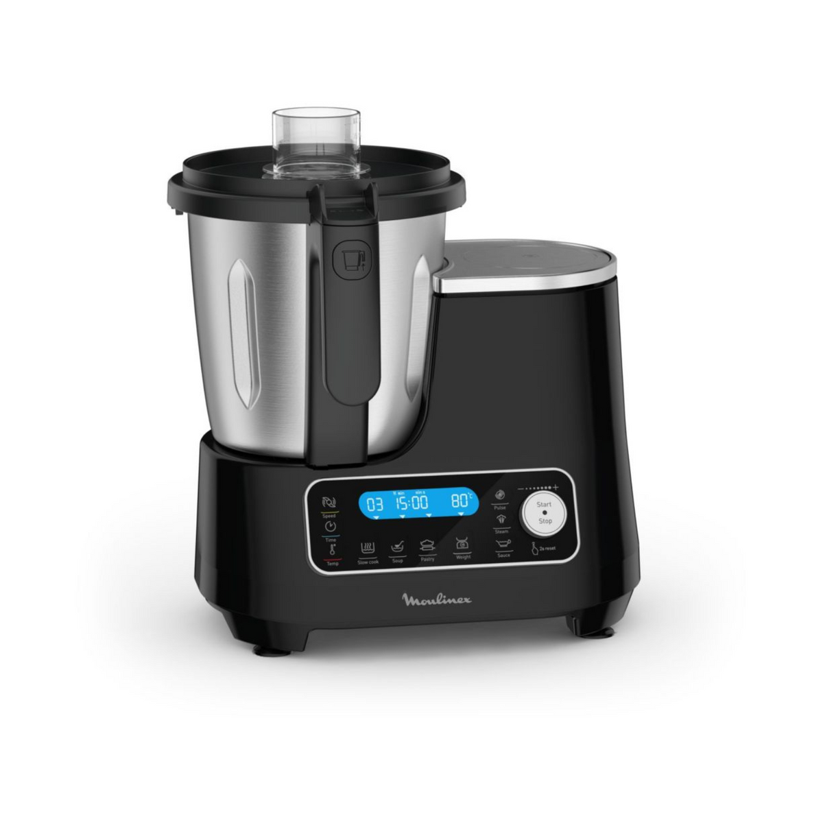Moulinex Clickchef black food processor HF456810 + steamer