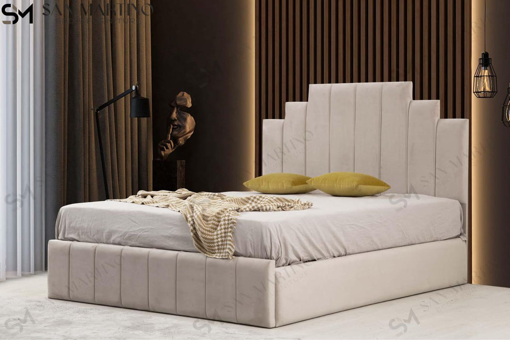 Cadre de Lit Confortable Natura Beige au Design Élégant