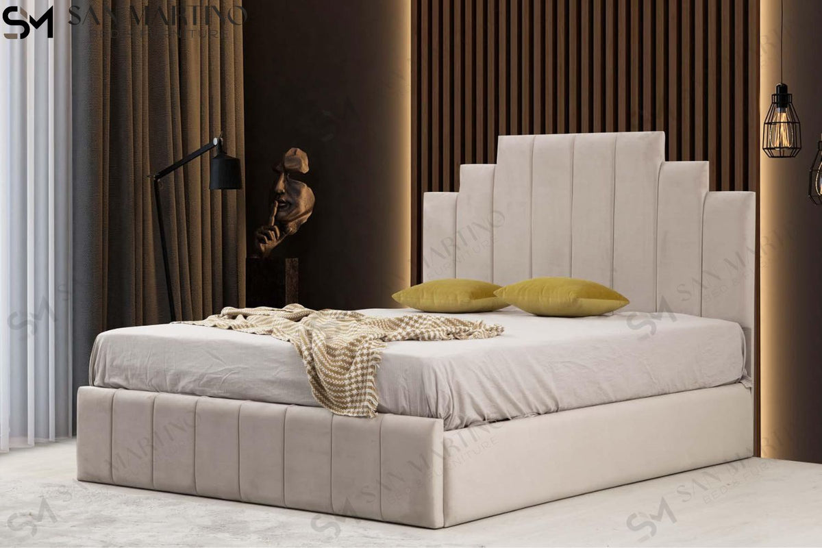 Cadre de Lit Confortable Natura Beige au Design Élégant