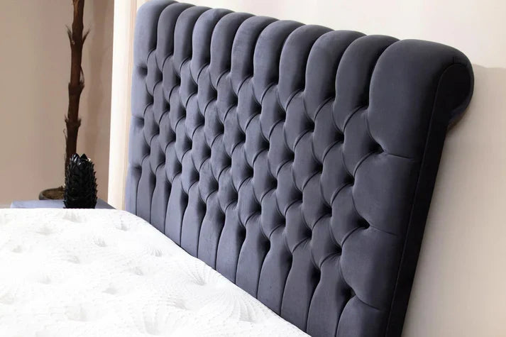 Lit Coffre Luna Velours Luxe