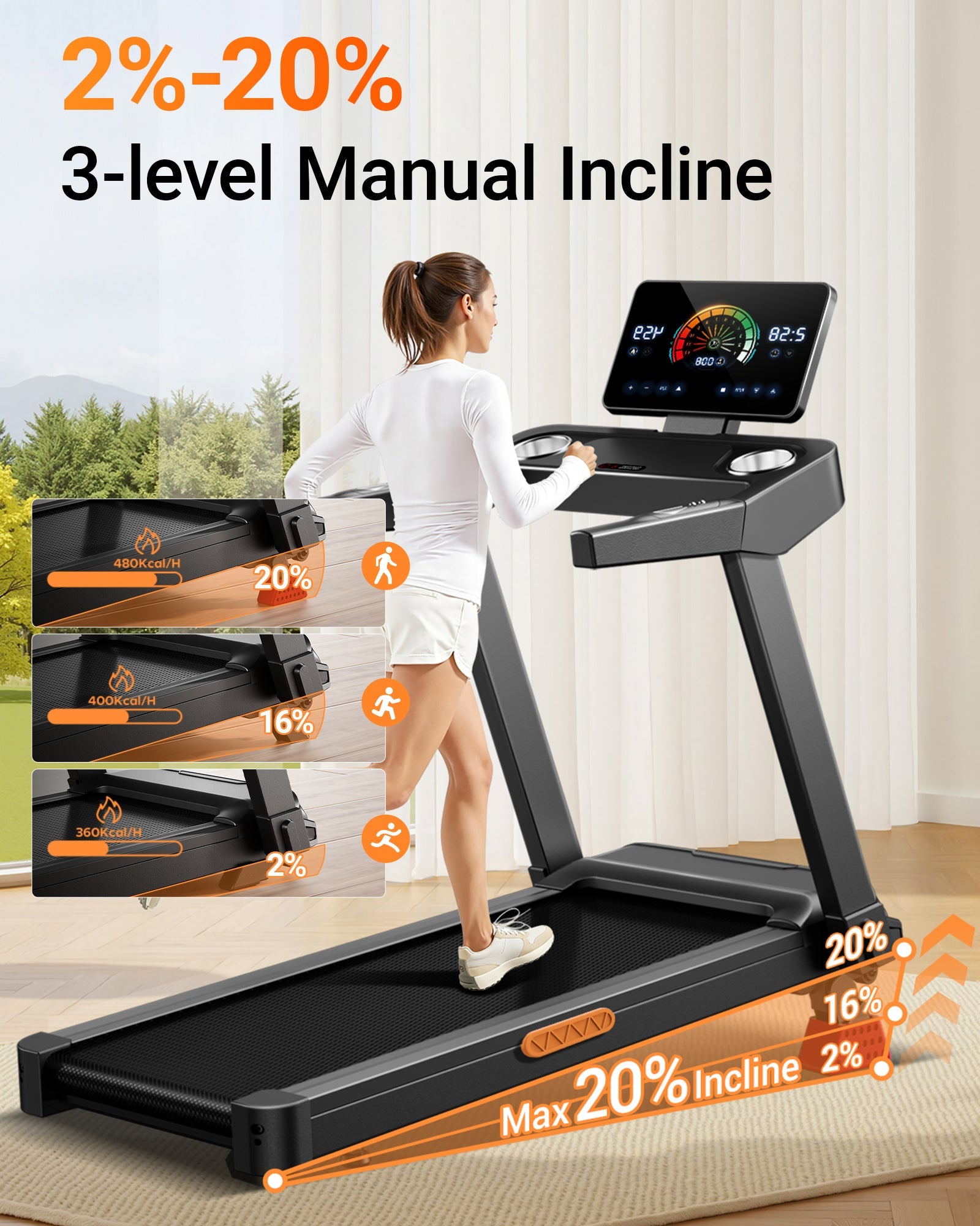 <tc>Umay L20 Tapis de Course Pliable, Inclinaison Manuelle 20%, 180kg, Moteur 3,5HP, 14 km/h</tc>