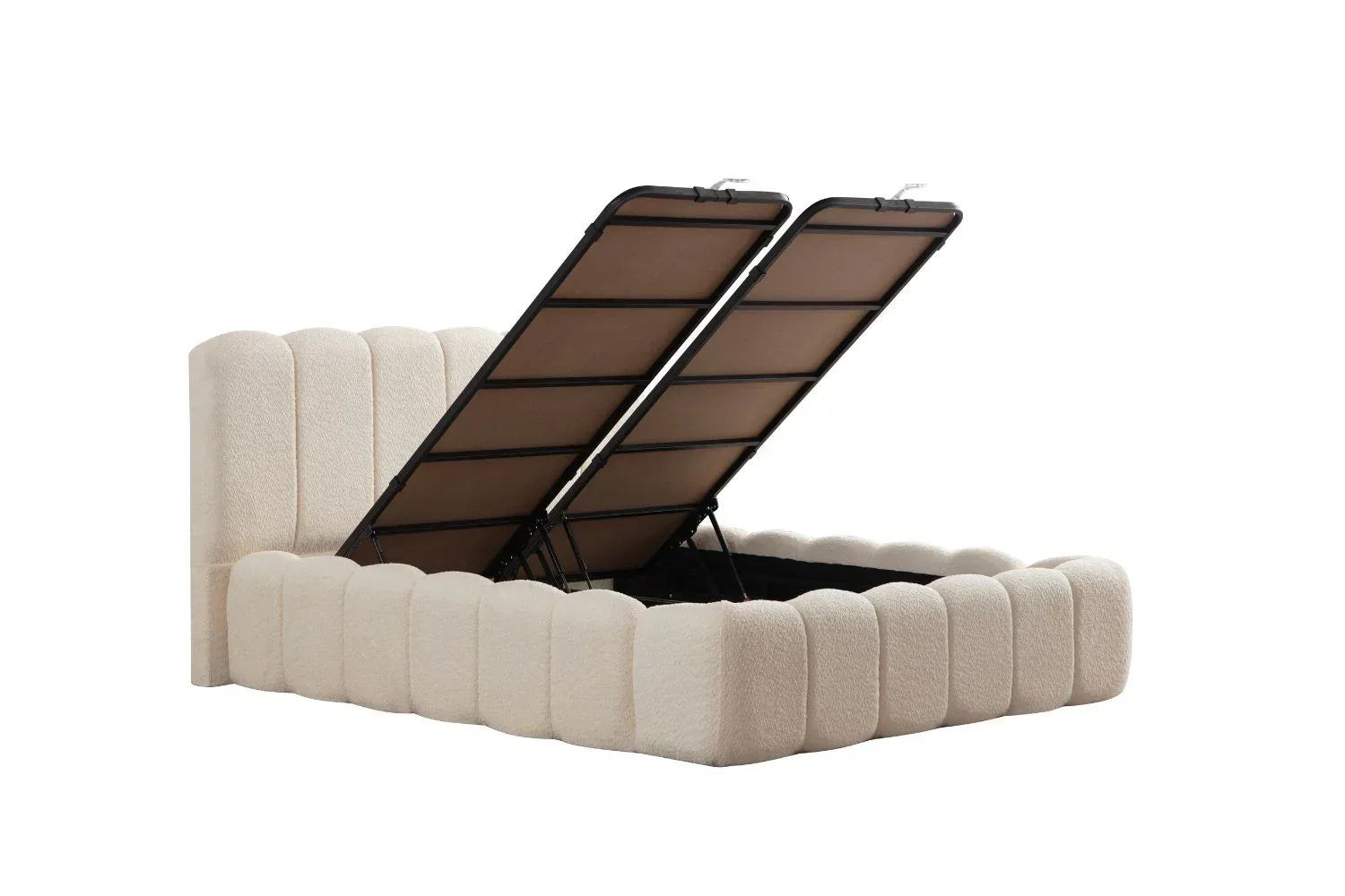 Lit Coffre Alya Chenille Blanc 160x200