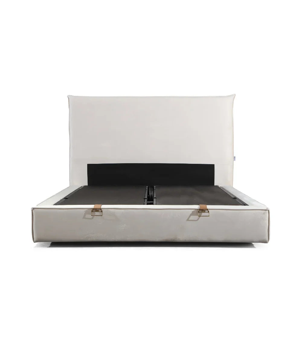 Lit Coffre Velours Flocon