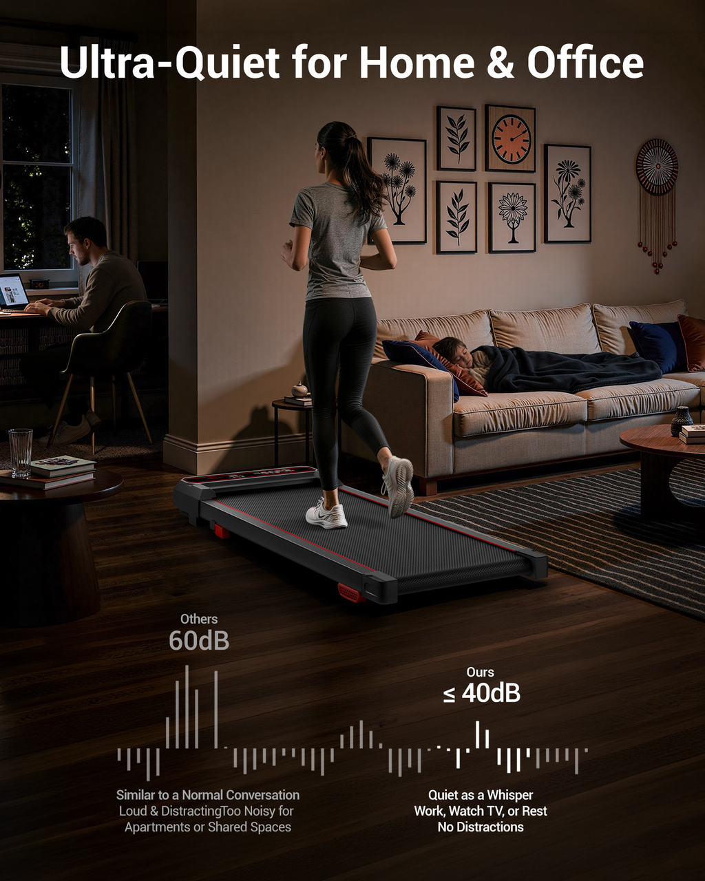 <tc>Umay SF20 Folding Treadmill with Three Larger Screens and Holder, 15% Incline and MAX 12 km/h (New Upgrade)</tc>