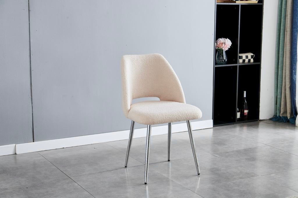 Chaise Ava Laine Bouclée Gris