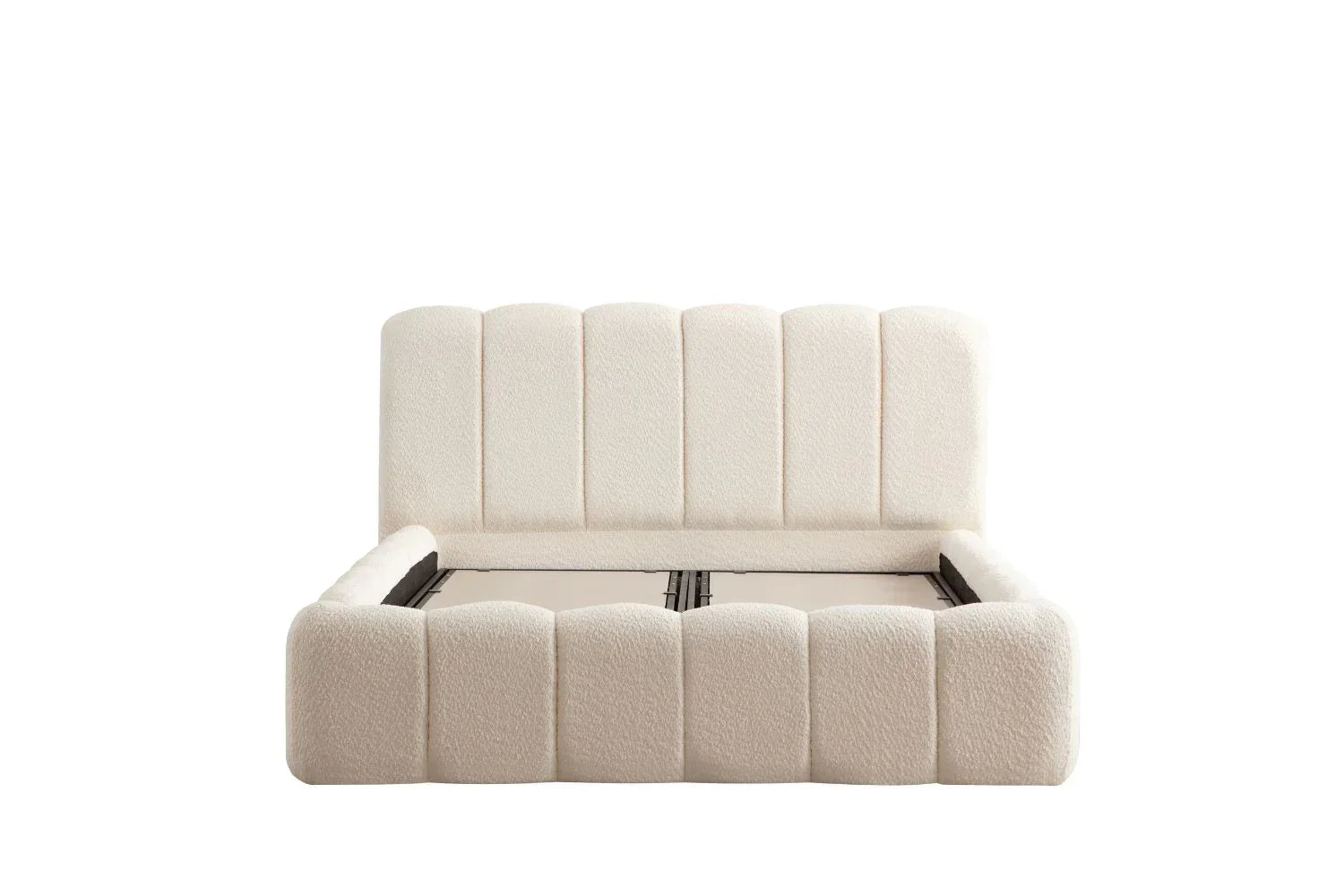 Lit Coffre Alya Chenille Blanc 160x200