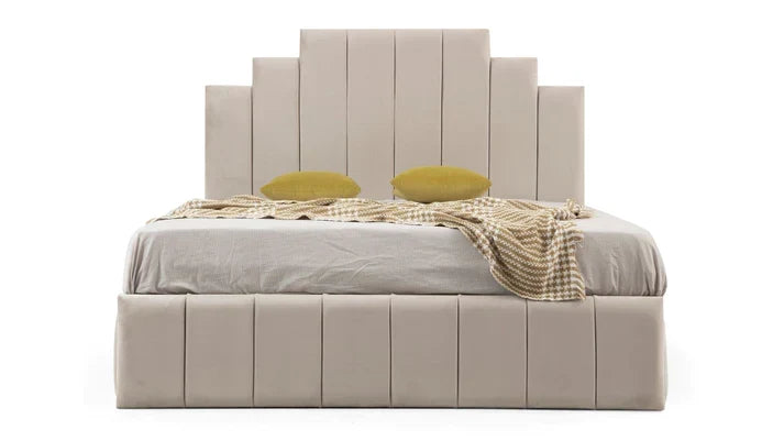 Cadre de Lit Confortable Natura Beige au Design Élégant
