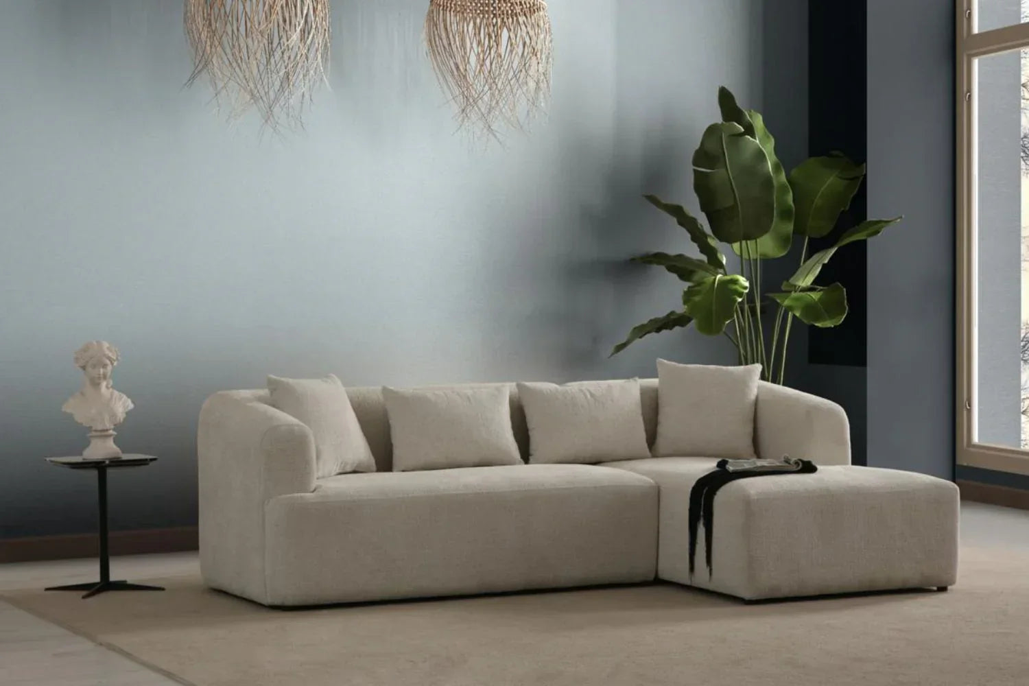 Canapé d'angle Ela chenille confortable
