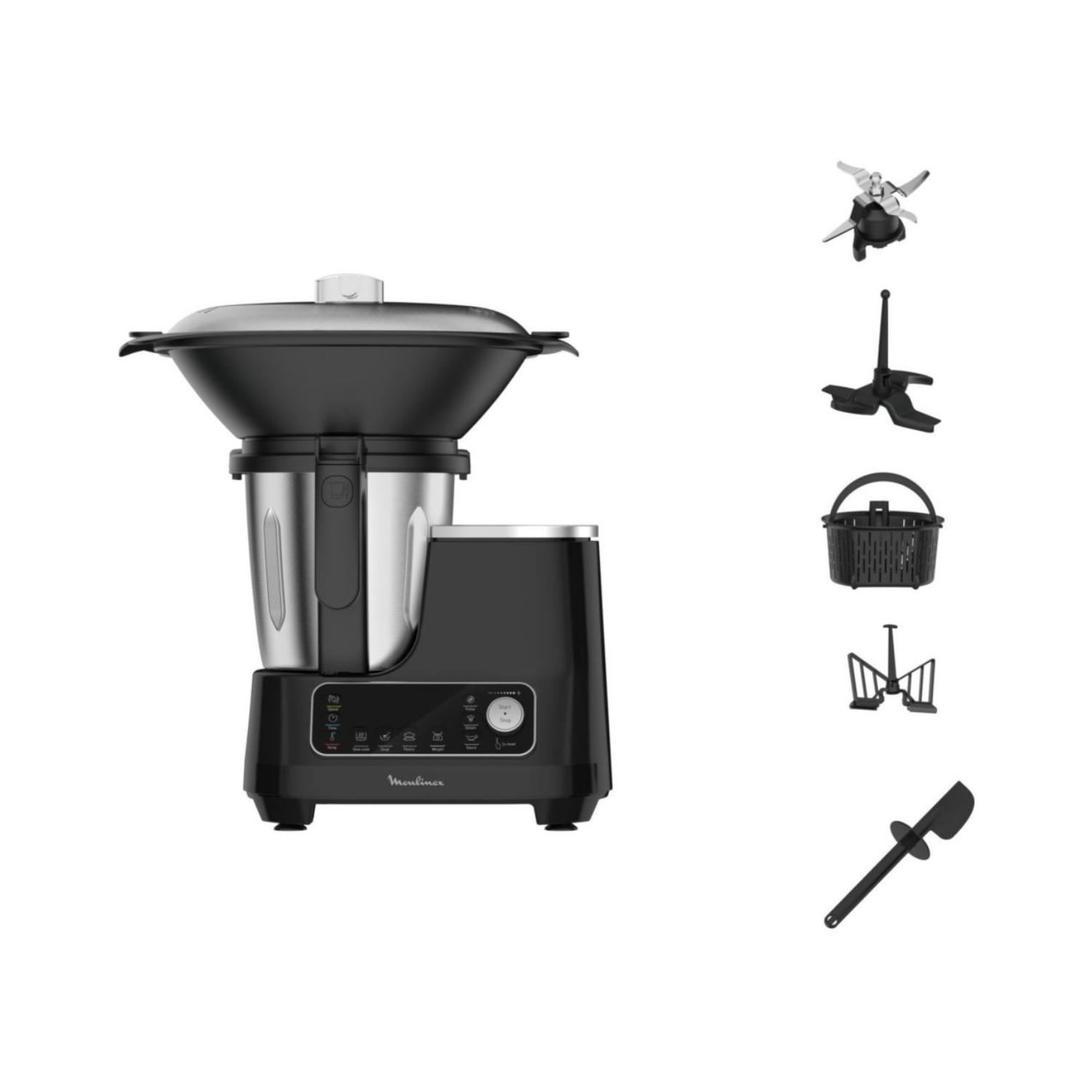 Moulinex Clickchef black food processor HF456810 + steamer