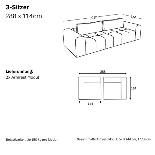 Canapé Modulaire Comora 3 Places