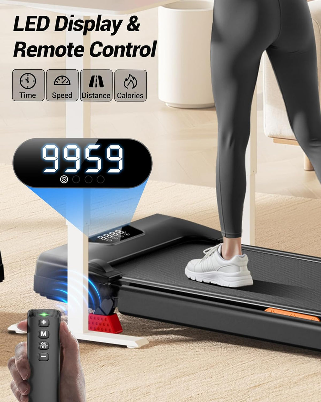 Tampon de marche intelligent Umay, tapis roulant sous le bureau et tapis roulant de marche incliné 2 en 1 pour le bureau à domicile