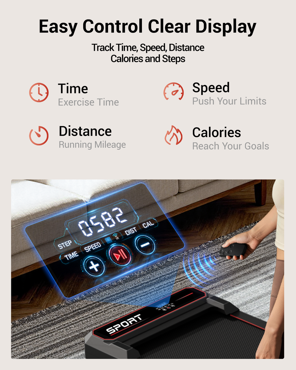 <tc>Umay SF20 Folding Treadmill with Three Larger Screens and Holder, 15% Incline and MAX 12 km/h (New Upgrade)</tc>