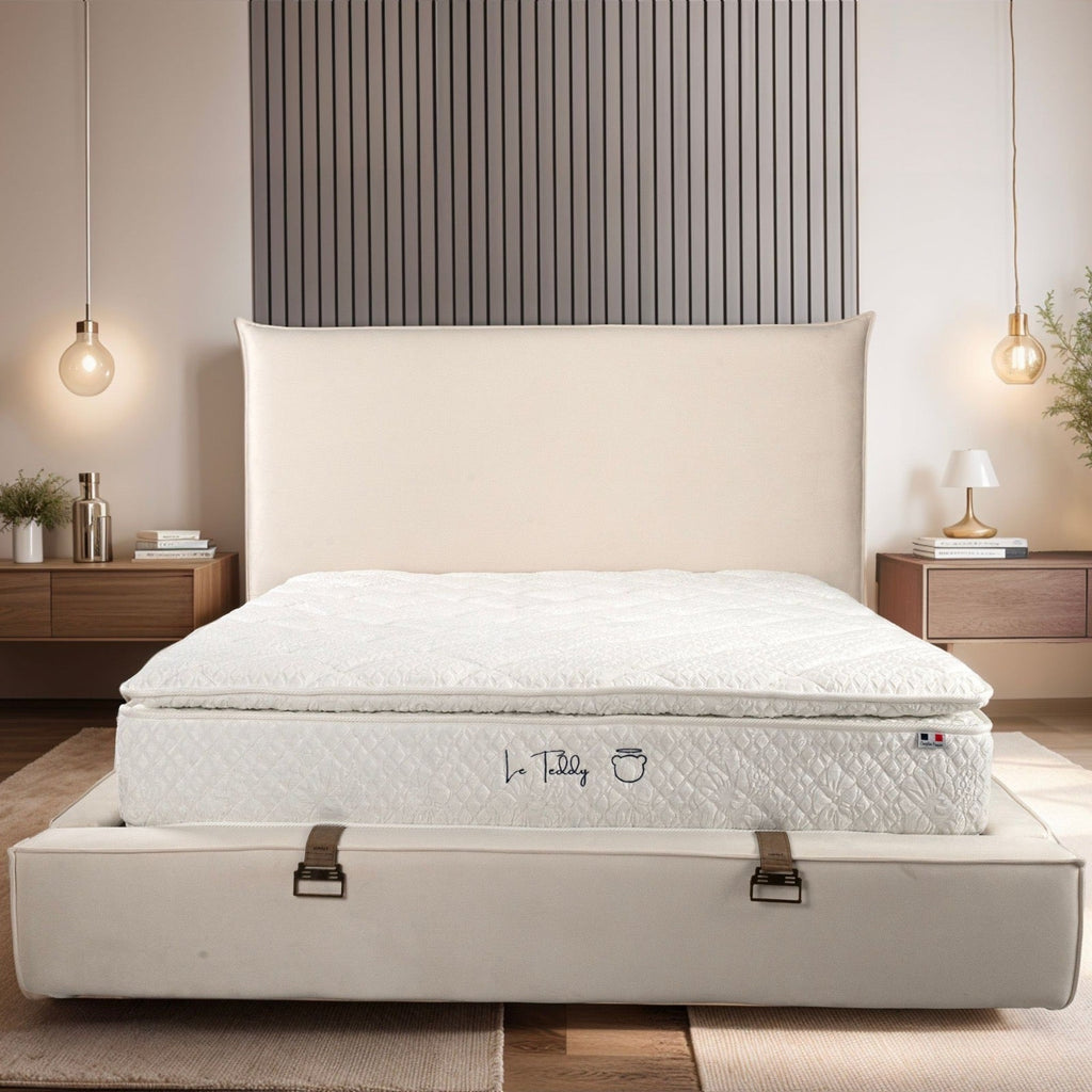 Lit Coffre Velours Flocon