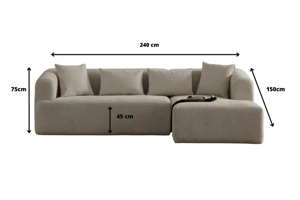 Canapé d'angle Ela chenille confortable