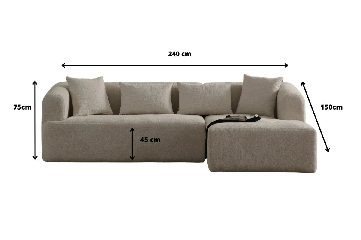 Canapé d'angle Ela chenille confortable