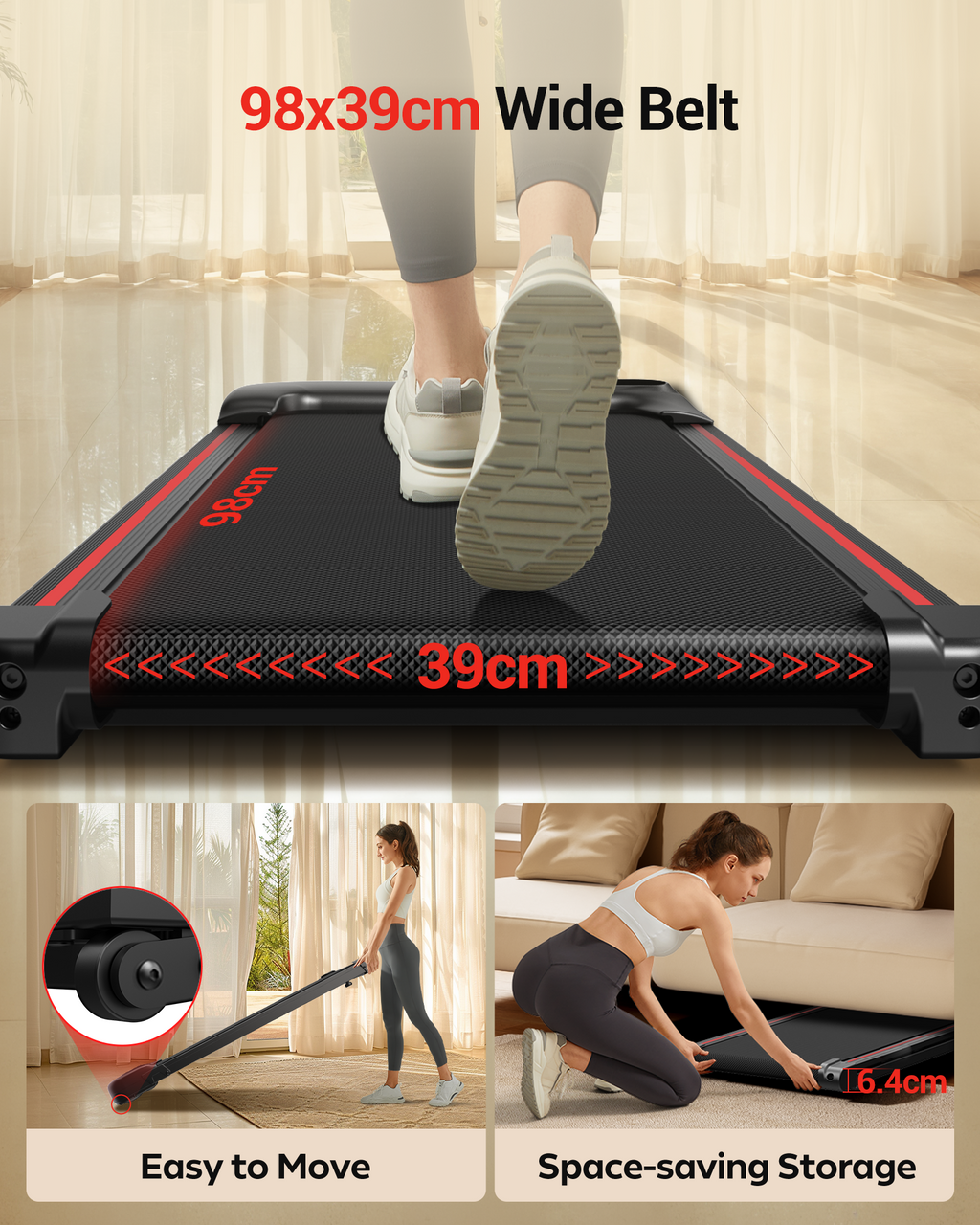 Tampon de marche intelligent Umay, tapis roulant sous le bureau et tapis roulant de marche incliné 2 en 1 pour le bureau à domicile