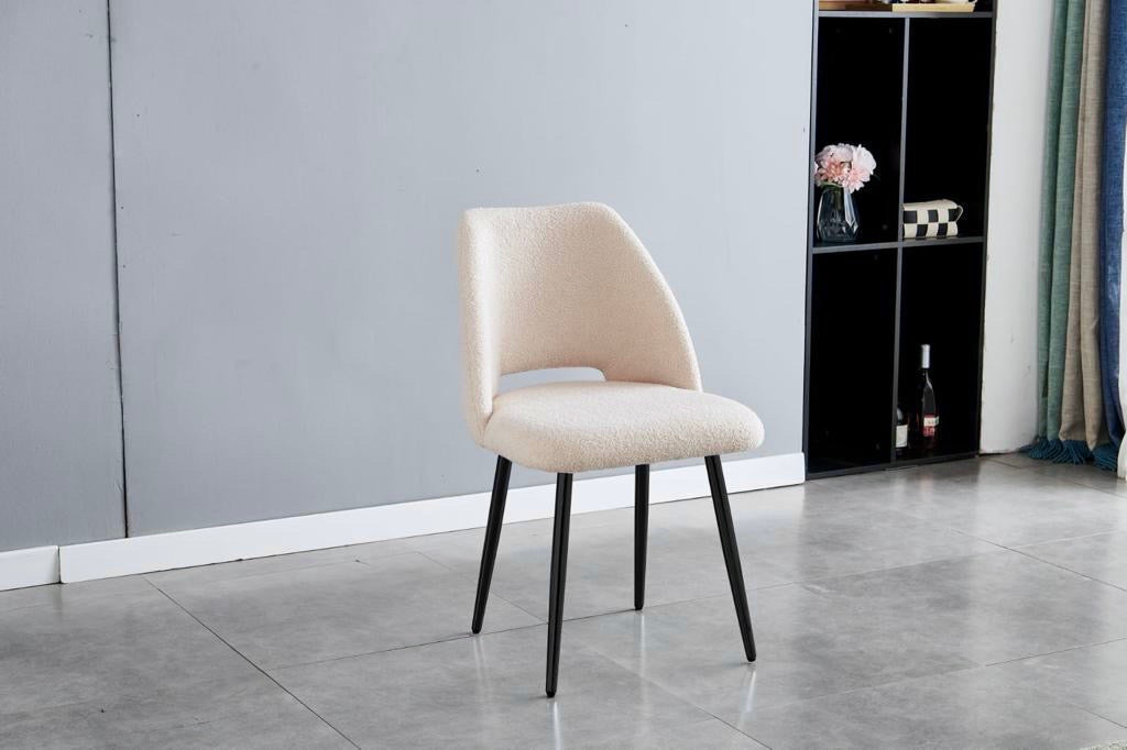 Chaise Ava Laine Bouclée Gris