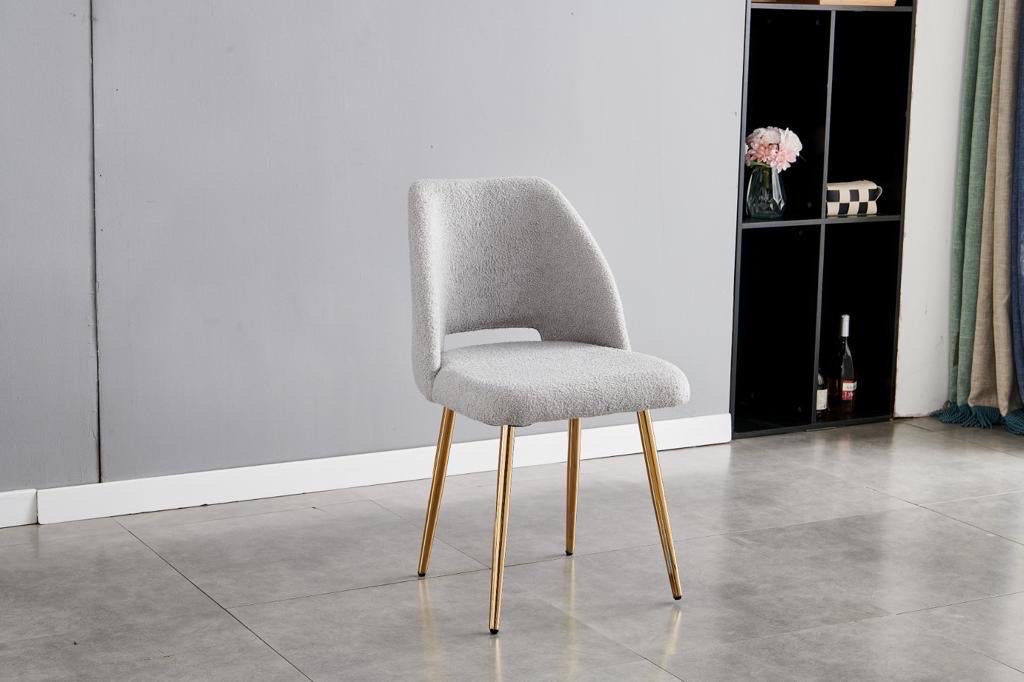 Chaise Ava Laine Bouclée Gris