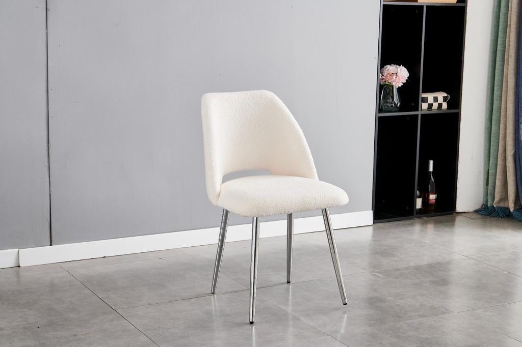 Chaise Ava Laine Bouclée Gris