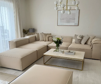 Canapé Élégance Velours Beige