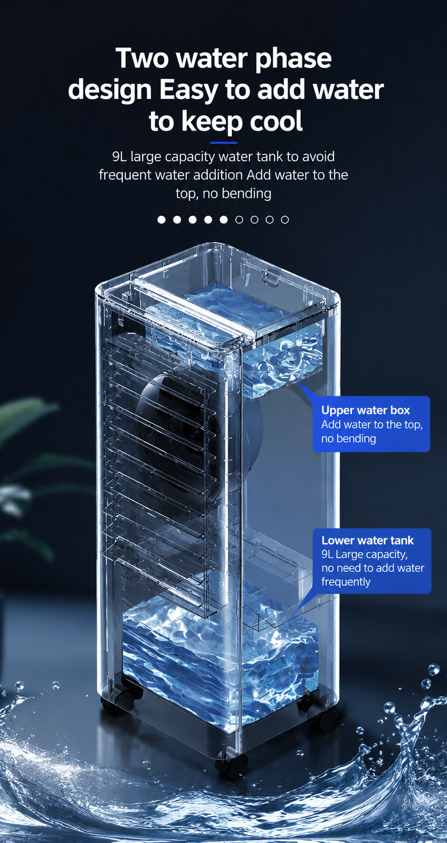 Coldest Breeze™ Lite Night — Rafraîchisseur d'Air Silencieux · Spécial Sommeil