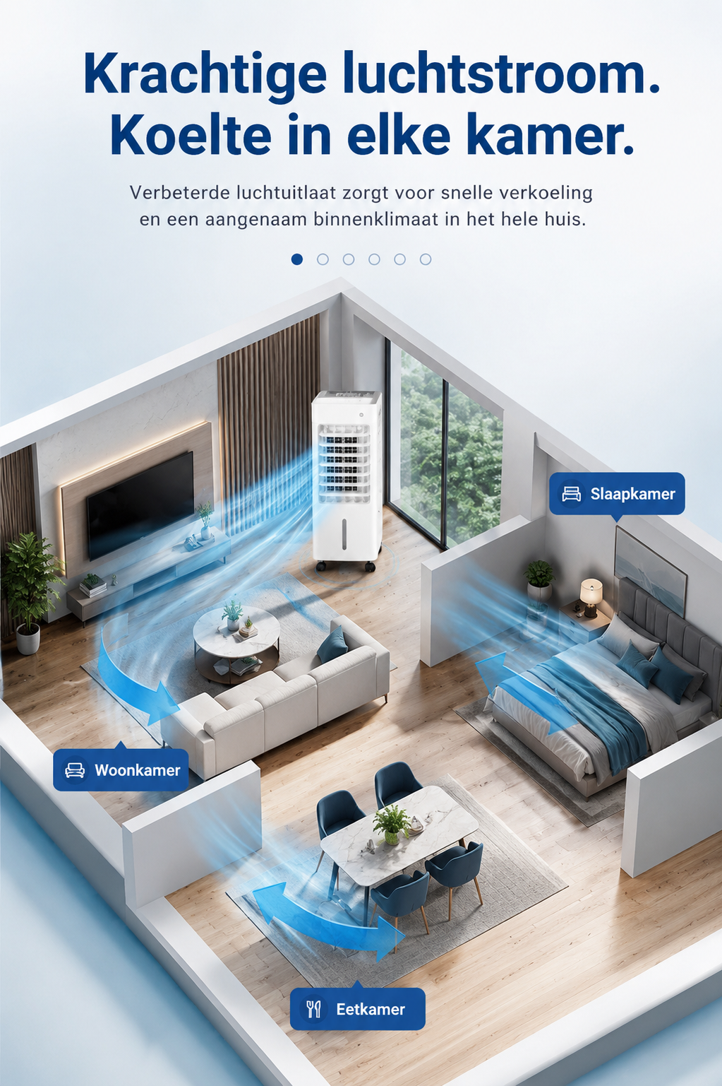 Coldest Breeze™ Lite Night — Rafraîchisseur d'Air Silencieux · Spécial Sommeil