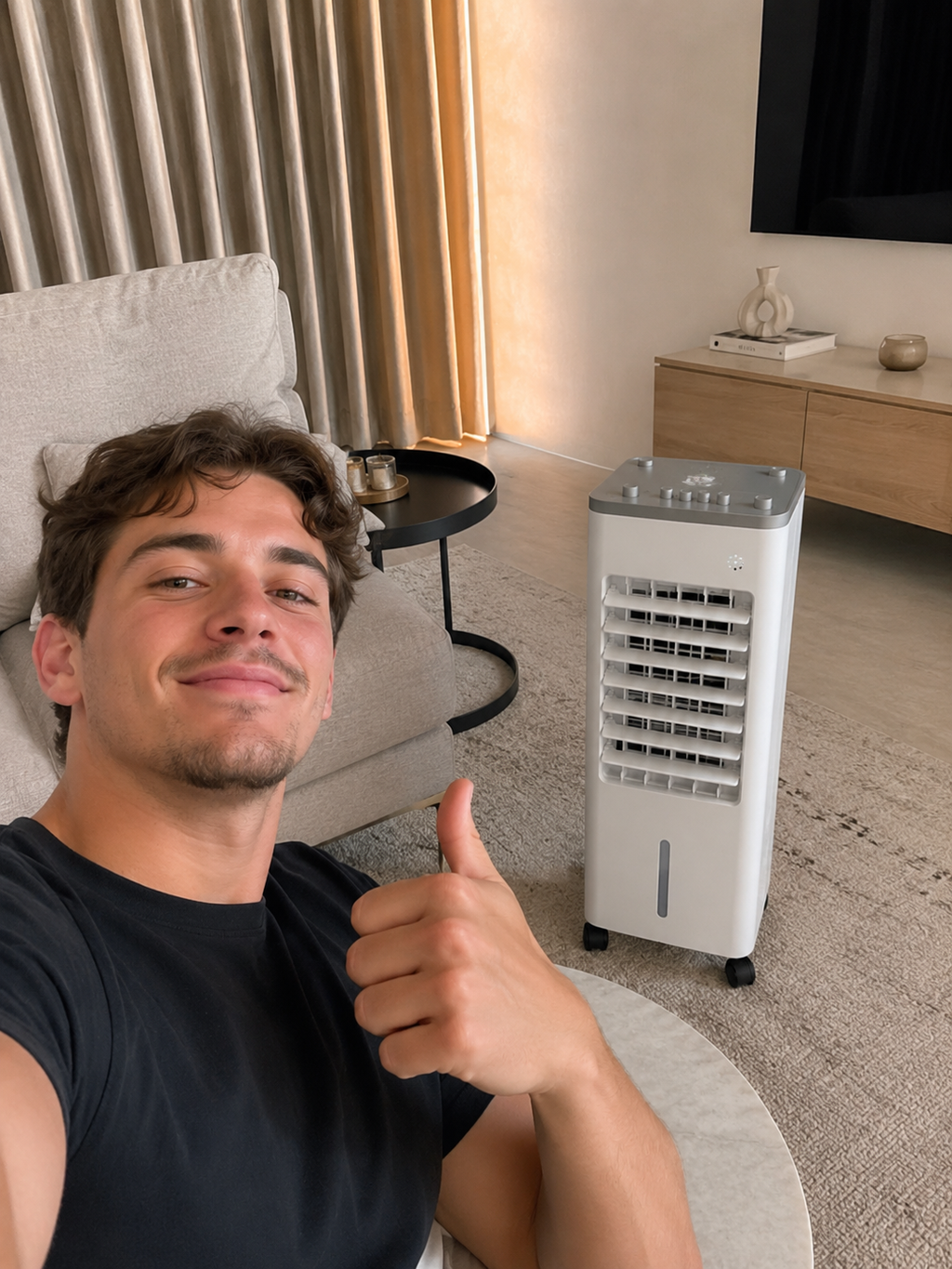 Coldest Breeze™ Lite Night — Rafraîchisseur d'Air Silencieux · Spécial Sommeil