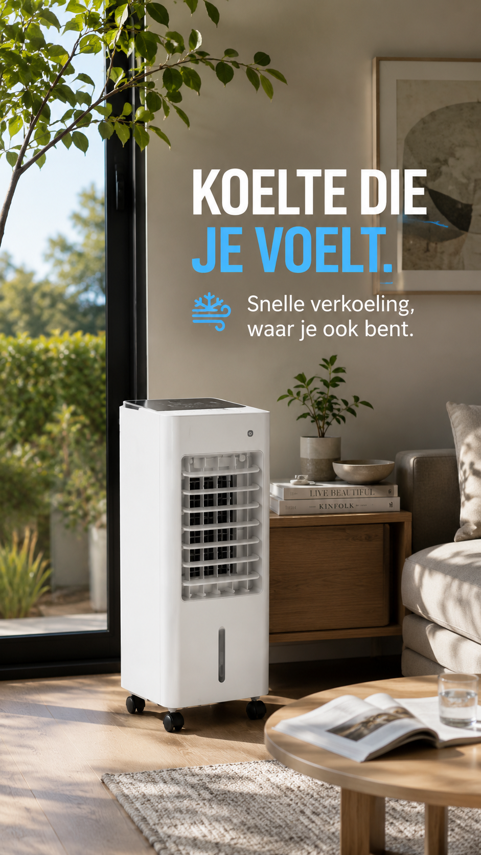 Coldest Breeze™ Lite Night — Rafraîchisseur d'Air Silencieux · Spécial Sommeil