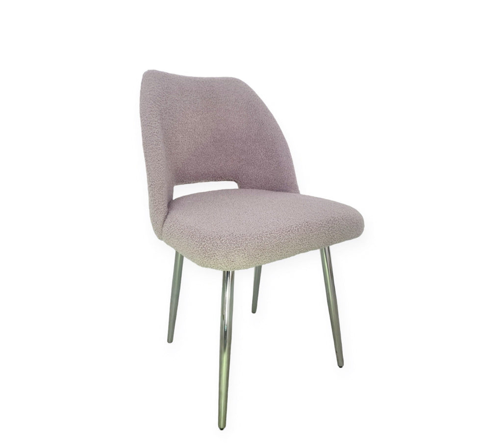 Chaise Ava Laine Bouclée Gris