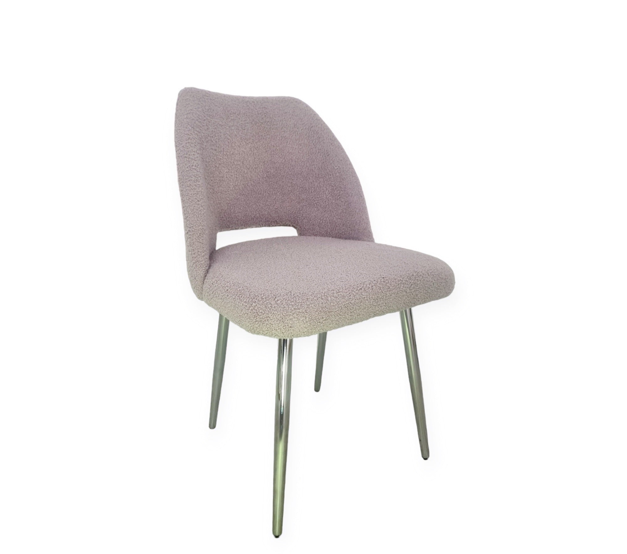 Chaise Ava Laine Bouclée Gris