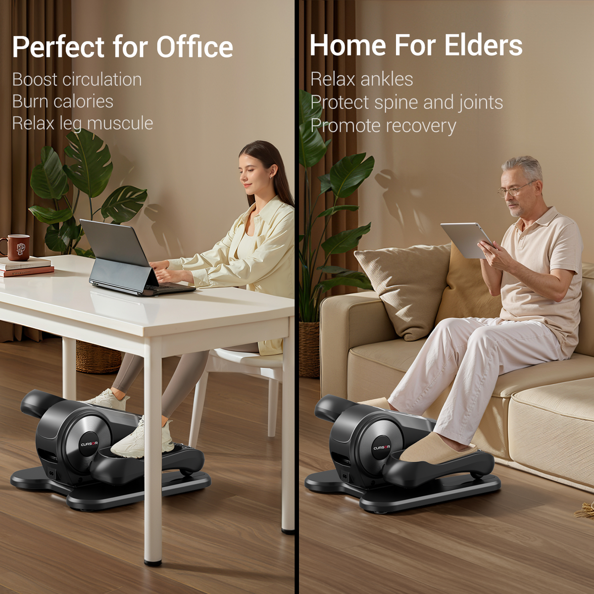 <tc>CURSOR C5 sous le bureau Machine elliptique, exerciseur de pédale assis électrique</tc>