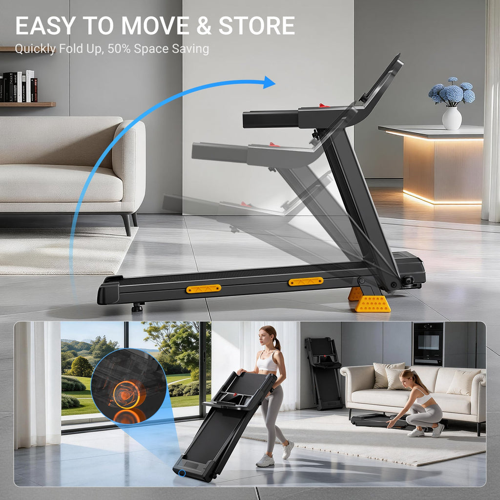 <tc>Umay SF20 Foldable Treadmill with Three Wider Screens and Stand, 15% Incline and MAX 12 km/h (New Upgrade)</tc>