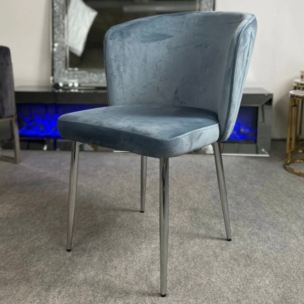 Chaise Diana Velours Noir 