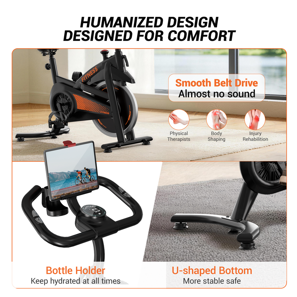 Umay CBE10 Carbon Steel Exercise Bike with 100 Levels Resistance & App