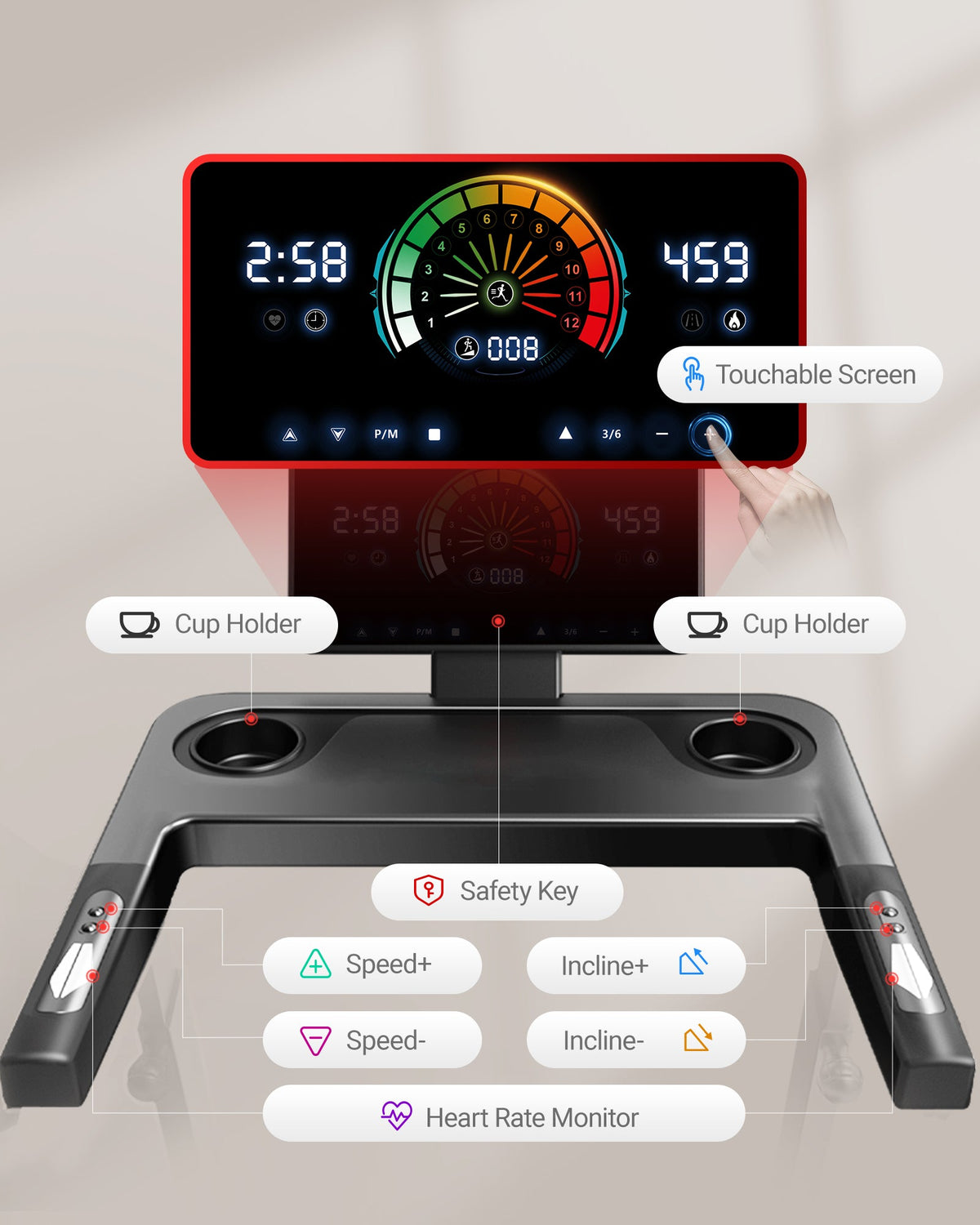 <tc>Umay L10 Tapis de Course Pliable, Inclinaison Motorisée 20%, Capteurs Cardiaques, 14 km/h</tc>