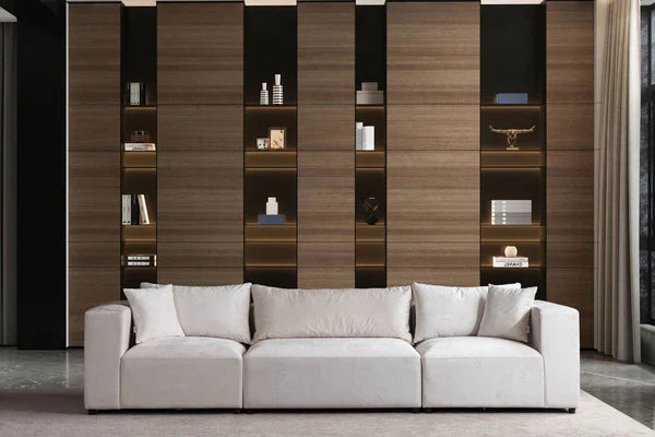 Canapé Azra Modulable Velours Blanc