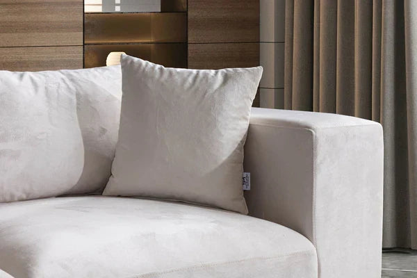 Canapé Azra Modulable Velours Blanc