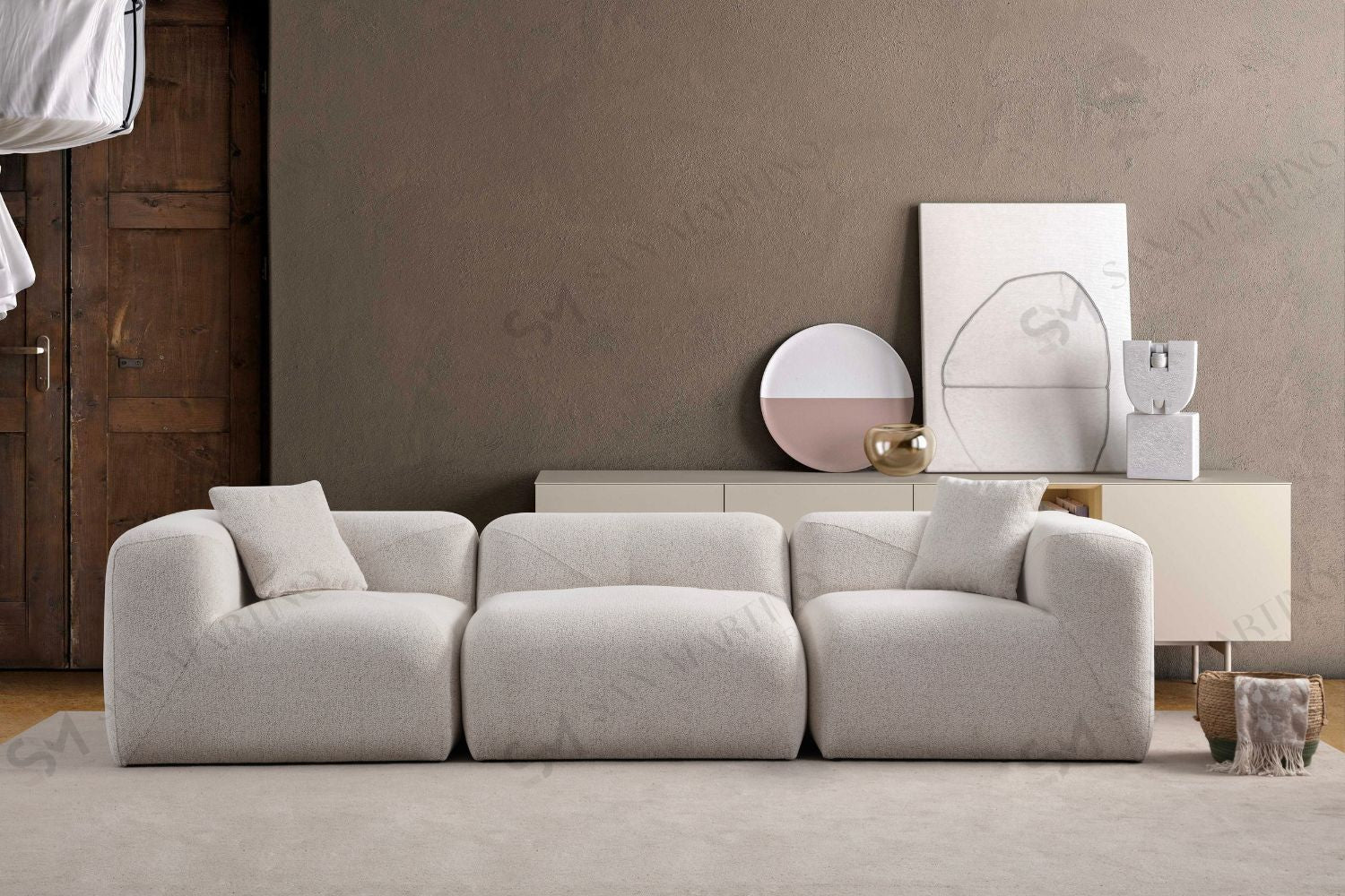 Canapé Melva Tissu Chenille Moderne