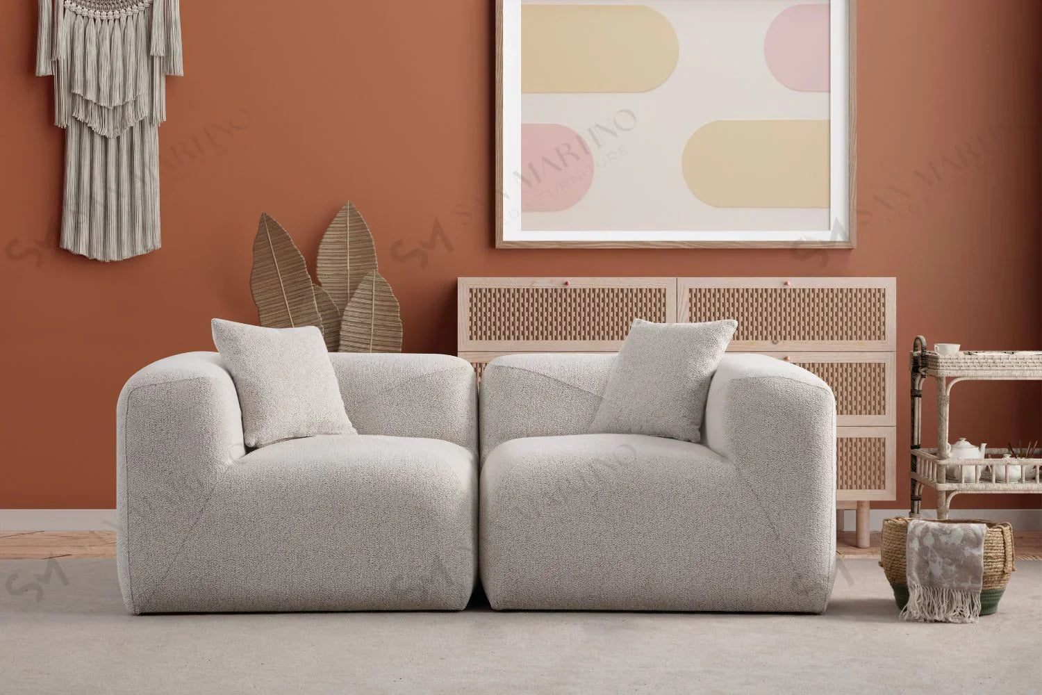 Canapé Melva Tissu Chenille Moderne