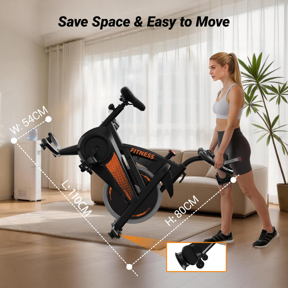 Umay CBE10 Carbon Steel Exercise Bike with 100 Levels Resistance & App