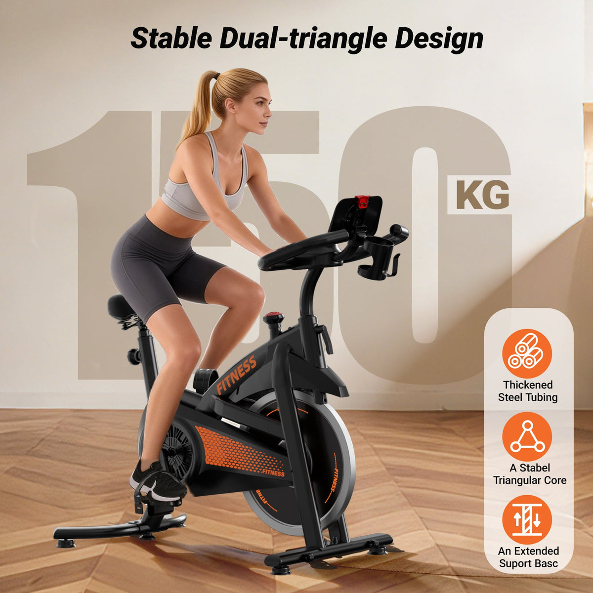 Umay CBE10 Carbon Steel Exercise Bike with 100 Levels Resistance & App