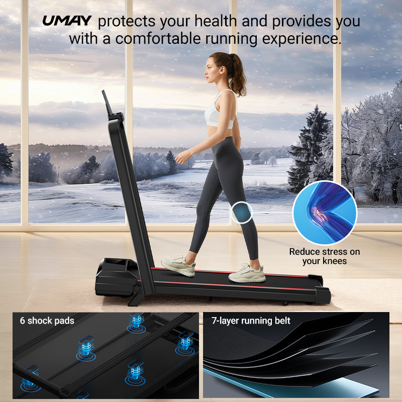 <tc>Umay CW1F Tapis de course pliable 3-en-1 avec inclinaison de 9%/15%, jusqu’à 12 km/h</tc>