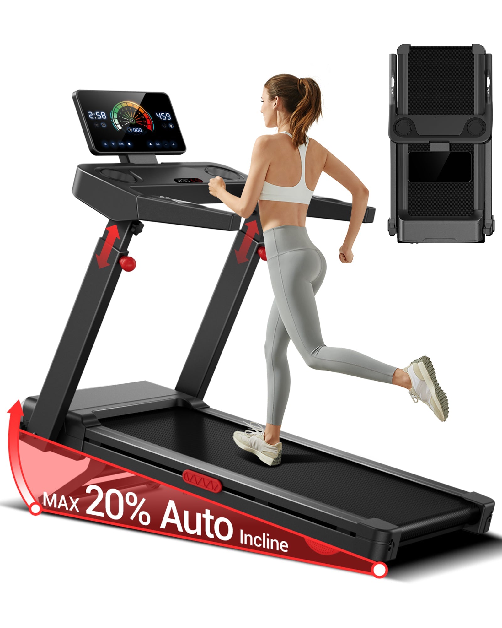 <tc>Umay L10 Tapis de Course Pliable, Inclinaison Motorisée 20%, Capteurs Cardiaques, 14 km/h</tc>