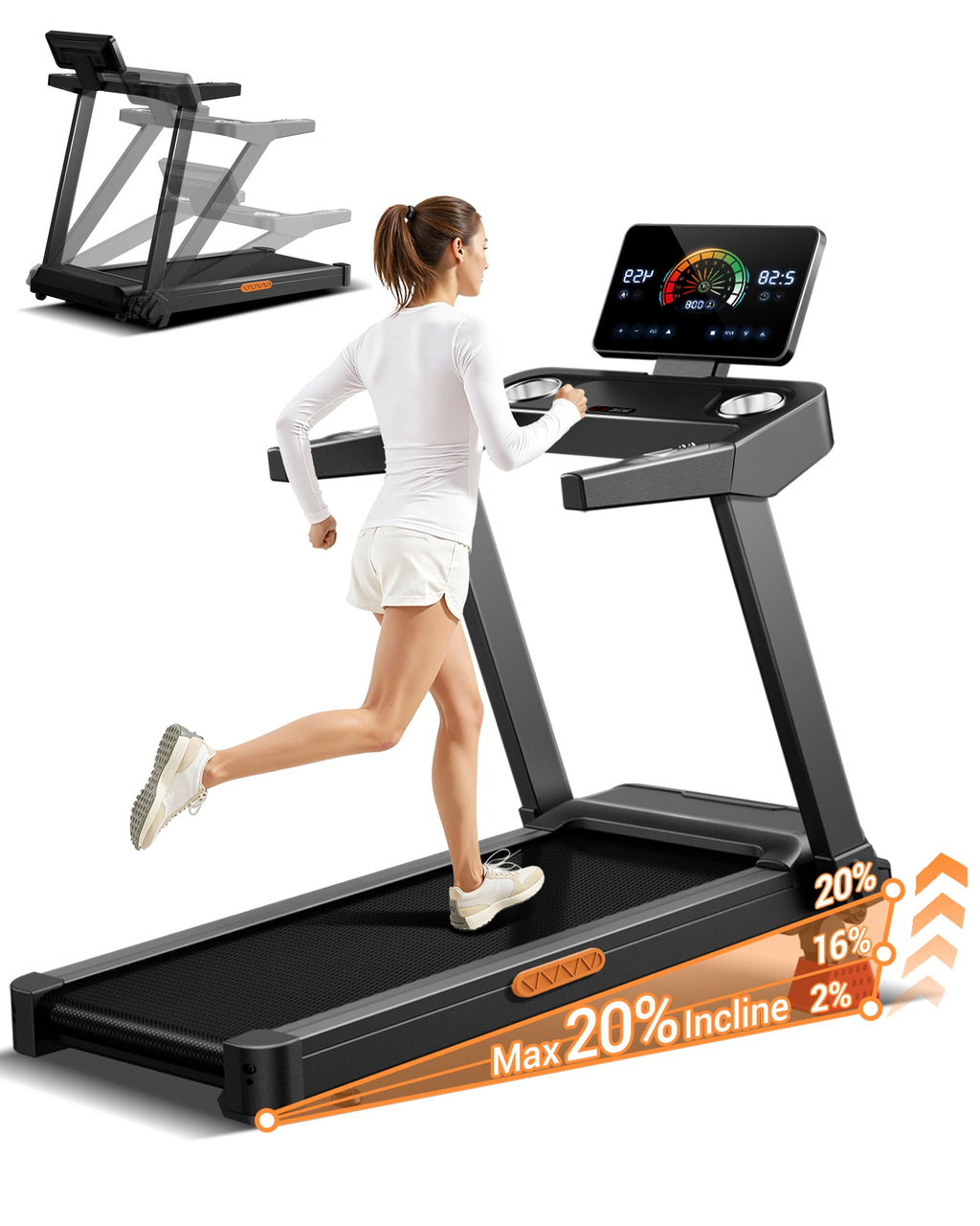 <tc>Umay L20 Tapis de Course Pliable, Inclinaison Manuelle 20%, 180kg, Moteur 3,5HP, 14 km/h</tc>