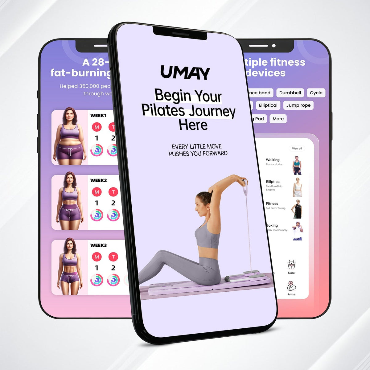 UMAY 5-in-1 Portable Pilates Board Reformer Set
