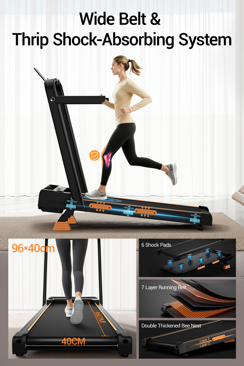 <tc>Umay X5F Tapis de course portable pliable 3 en 1 avec inclinaison de 16 % maximum 10 KM/H</tc>